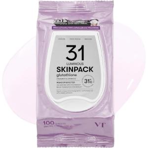 VT COSMETICS Luminous Skin Pack (100 Sheets), Quick & Easy Makeup Booster, Instant Cooling & Hydrating, Glowing with Glutathione, Gently Exfoliating, Korean Skincare